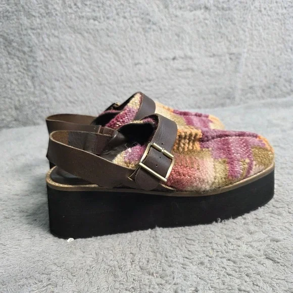 Free People Brown and Black Platform Mules - Picture 4 of 9